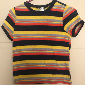 Striped cropped tee